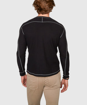 Westport Lifestyle Long Sleeve Cooper Waffle Crew Neck Knit Shirt
