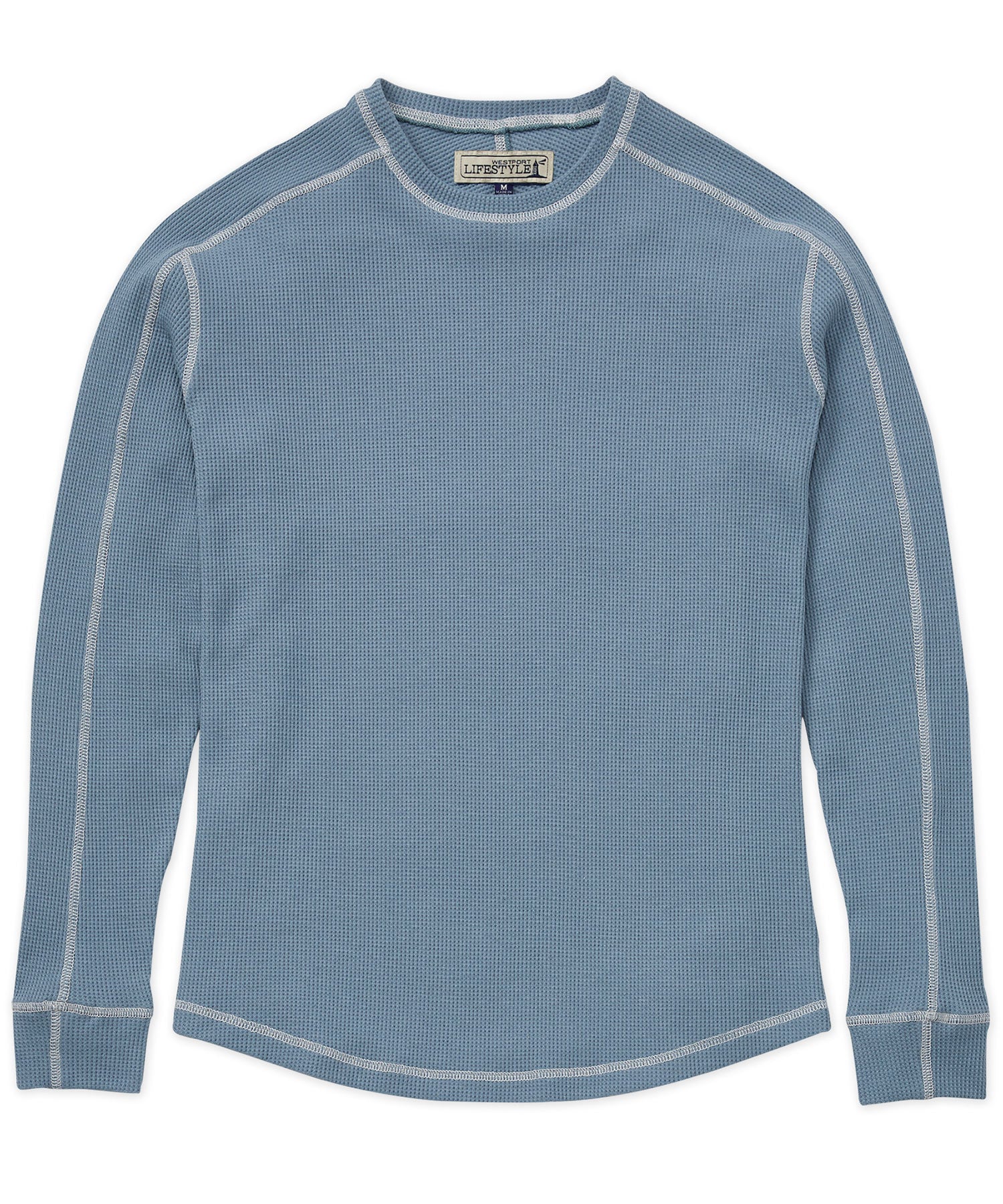 Westport Lifestyle Long Sleeve Cooper Waffle Crew Neck Knit Shirt