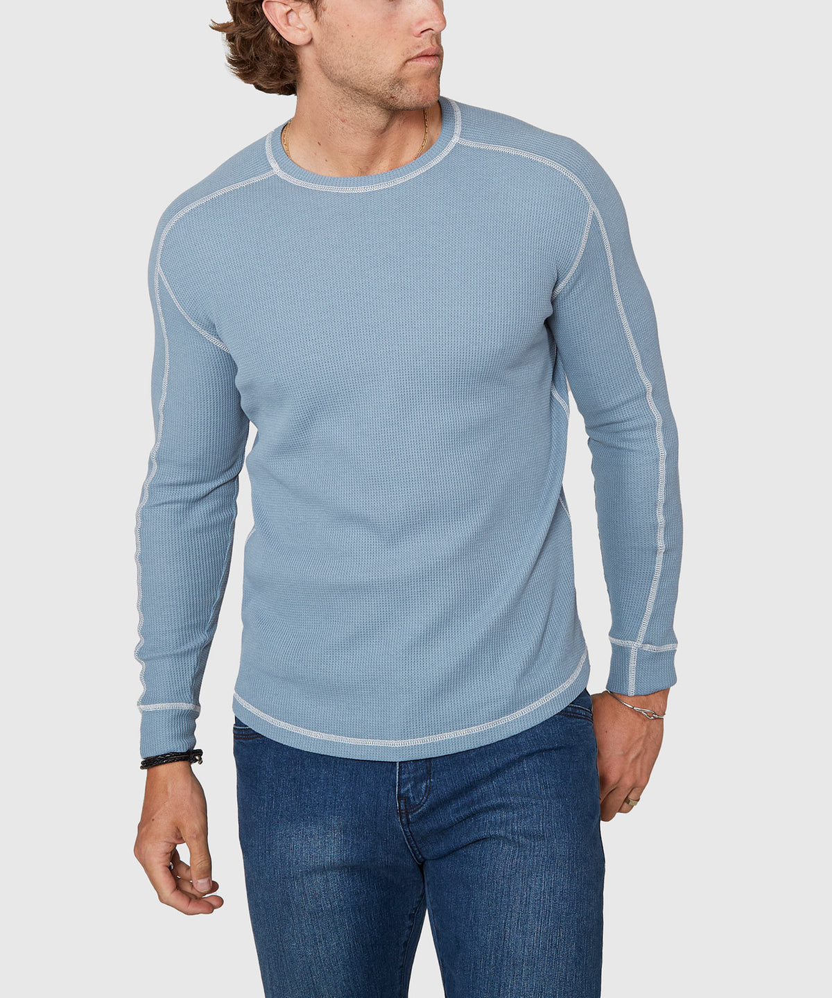 Westport Lifestyle Long Sleeve Cooper Waffle Crew Neck Knit Shirt, Men's Big & Tall