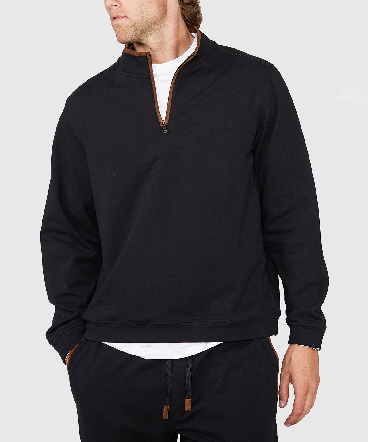 Westport Lifestyle Sueded Interlock Quarter-Zip Jacket, Men's Big & Tall