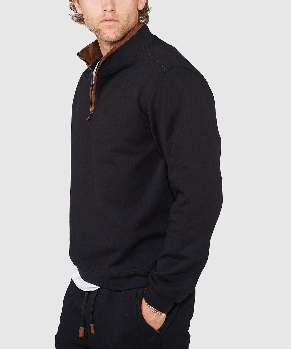 Westport Lifestyle Sueded Interlock Quarter-Zip Jacket, Men's Big & Tall