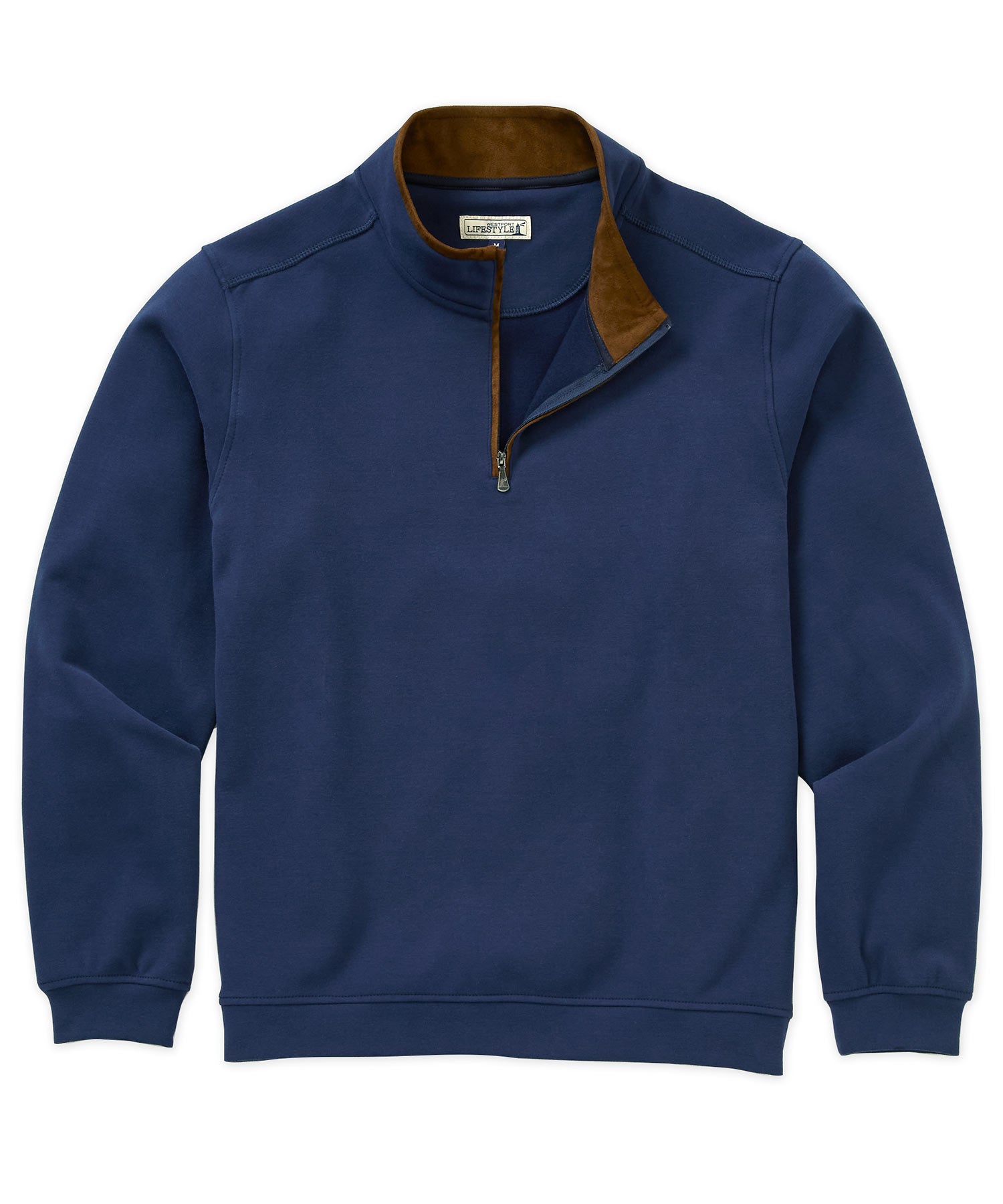 Westport Lifestyle Sueded Interlock Quarter-Zip Jacket, Men's Big & Tall