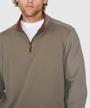 Westport Lifestyle Sueded Interlock Quarter-Zip Jacket