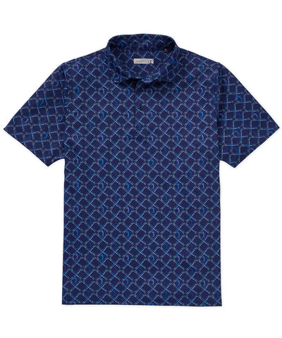 Westport Lifestyle Short Sleeve Argyle Print Performance Polo, Men's Big & Tall