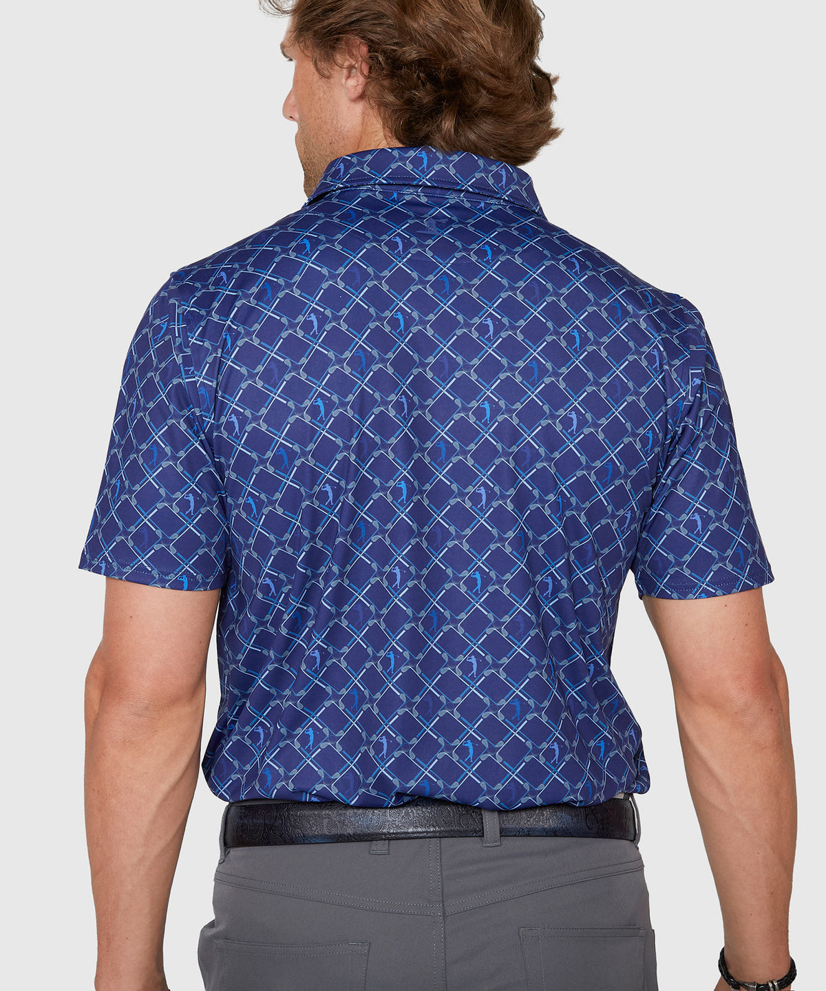 Westport Lifestyle Short Sleeve Argyle Print Performance Polo, Men's Big & Tall