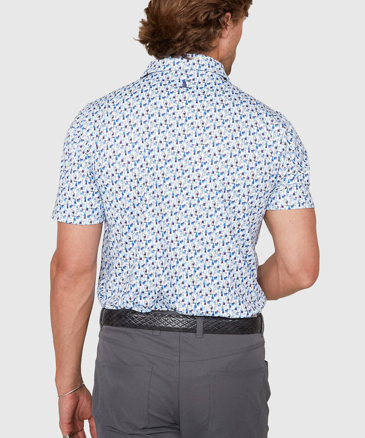 Westport Lifestyle Short Sleeve Bottle Print Performance Polo, Men's Big & Tall