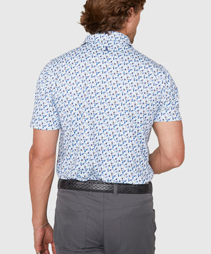 Westport Lifestyle Short Sleeve Bottle Print Performance Polo