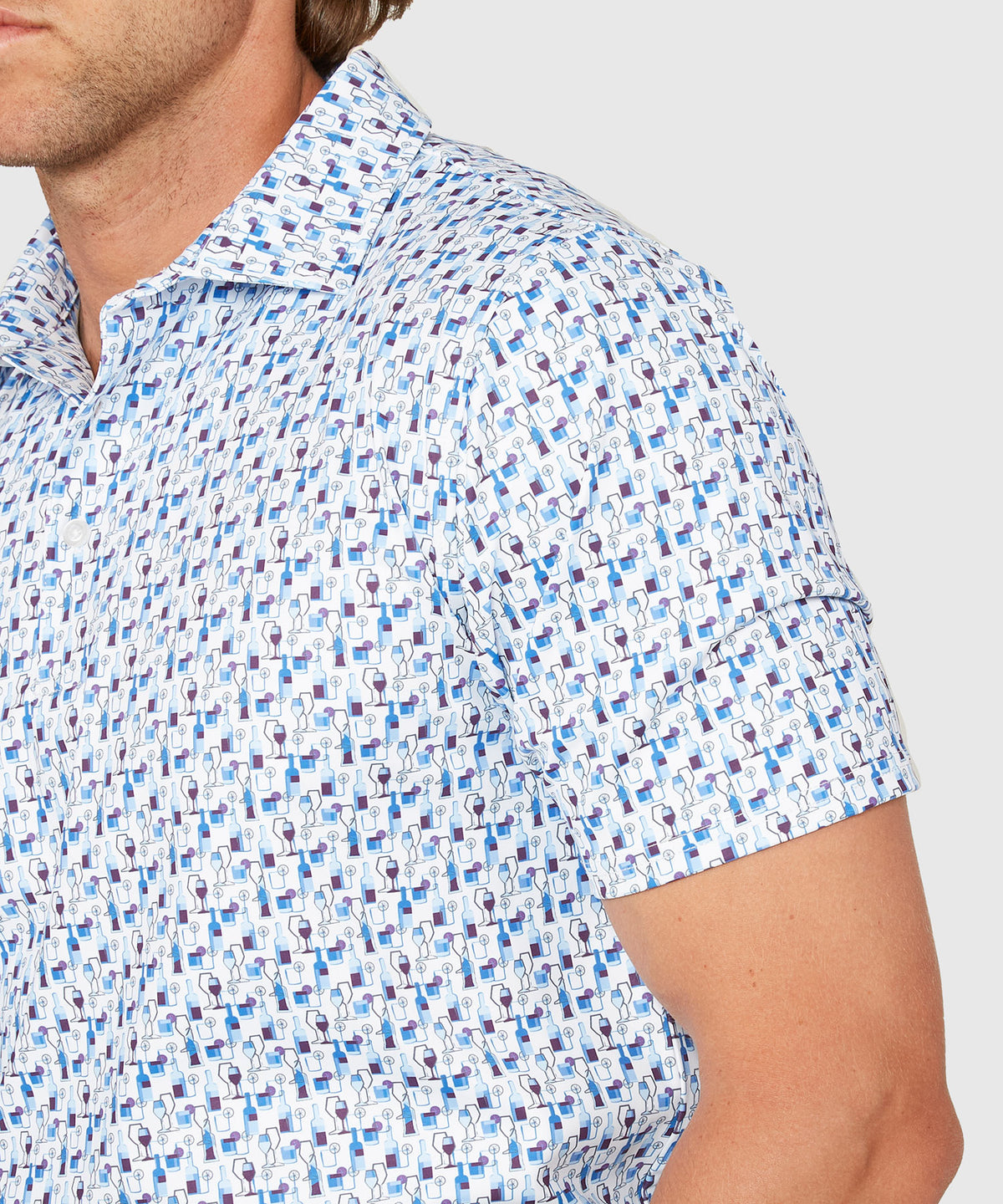 Westport Lifestyle Short Sleeve Bottle Print Performance Polo, Men's Big & Tall