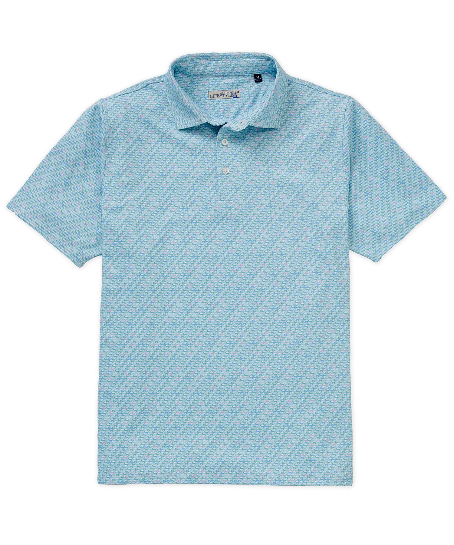 Westport Lifestyle Short Sleeve Dog Print Performance Polo, Men's Big & Tall