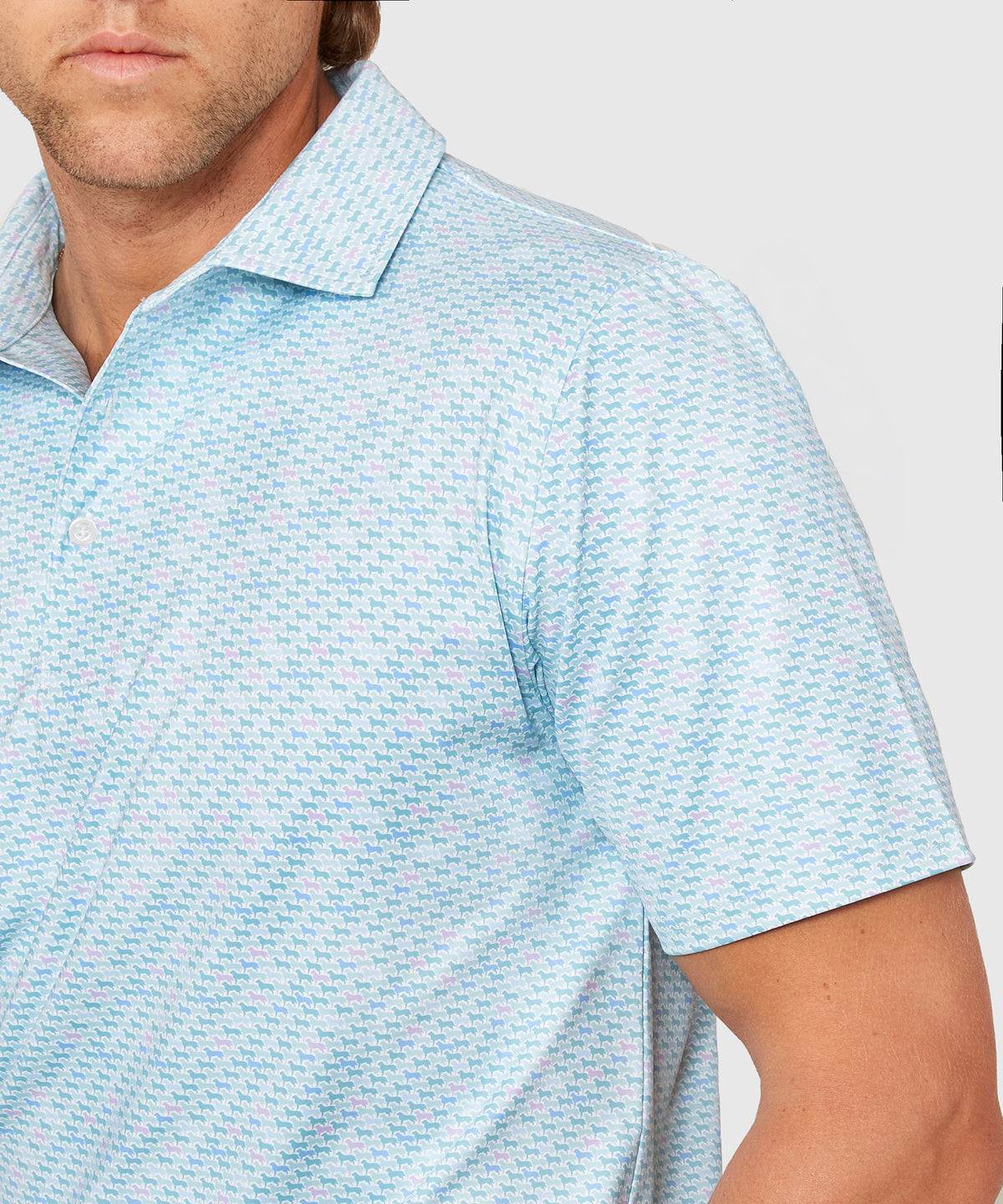 Westport Lifestyle Short Sleeve Dog Print Performance Polo, Men's Big & Tall