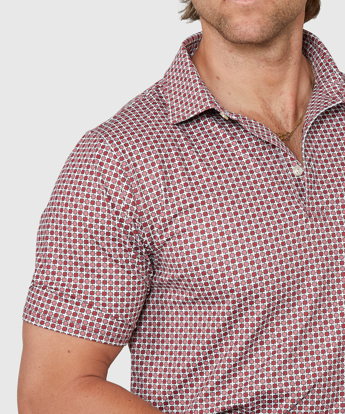 Westport Lifestyle Short Sleeve Box Print Performance Polo, Men's Big & Tall