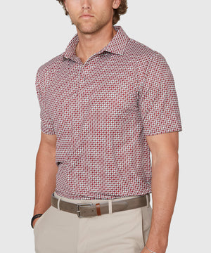 Westport Lifestyle Short Sleeve Box Print Performance Polo