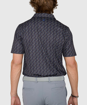 Westport Lifestyle Short Sleeve Clubs Print Performance Polo