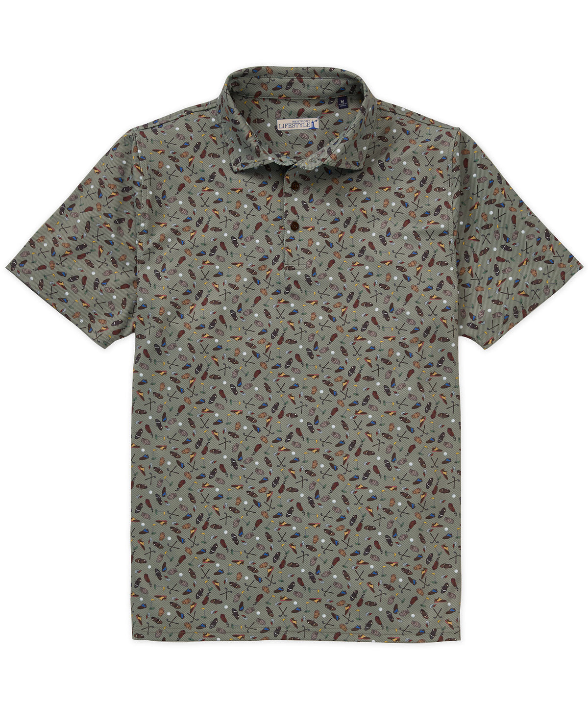 Westport Lifestyle Short Sleeve Golf Print Performance Polo, Men's Big & Tall