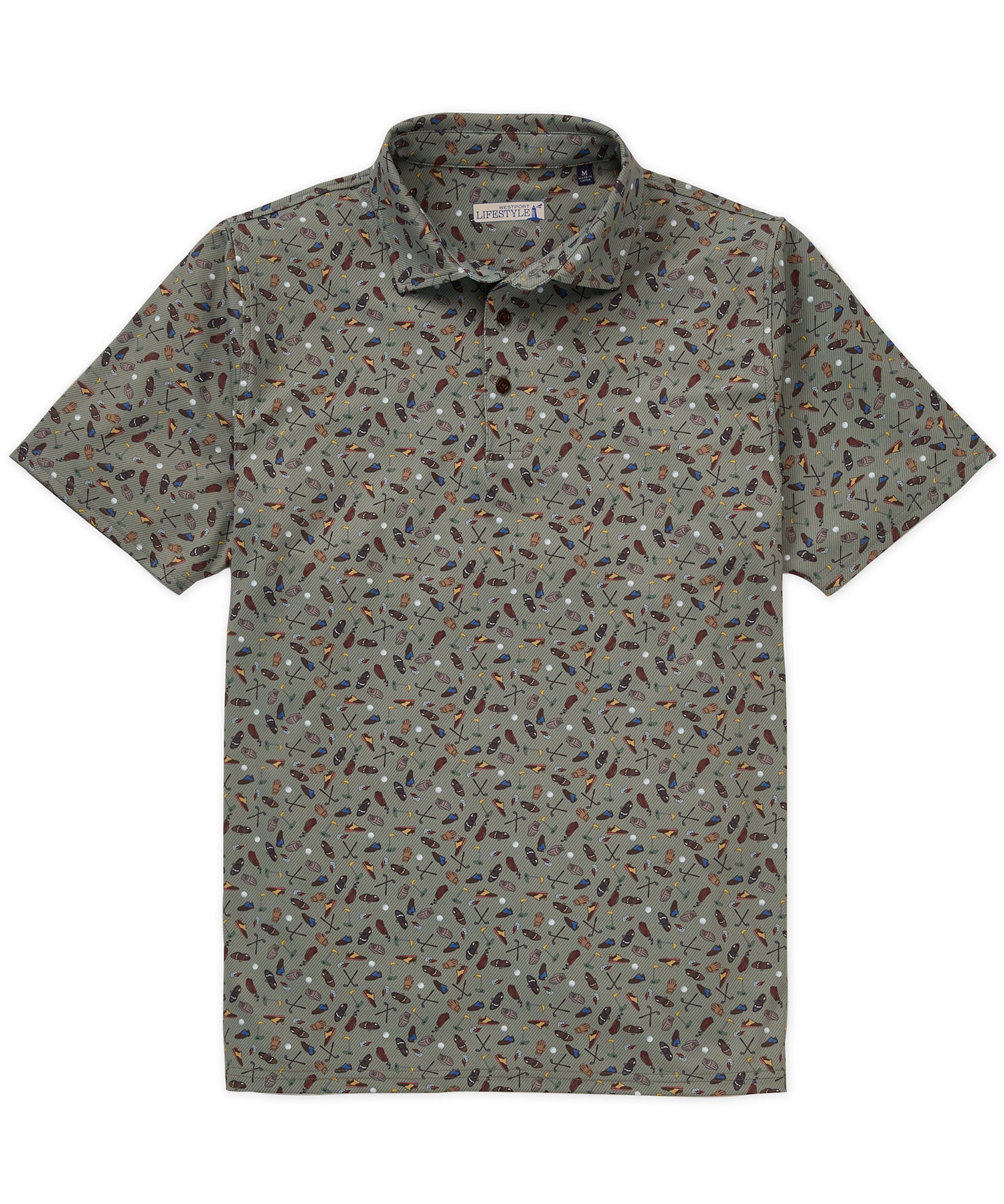 Westport Lifestyle Short Sleeve Golf Print Performance Polo