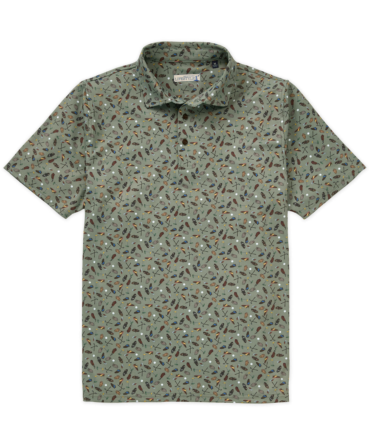 Westport Lifestyle Short Sleeve Golf Print Performance Polo, Men's Big & Tall