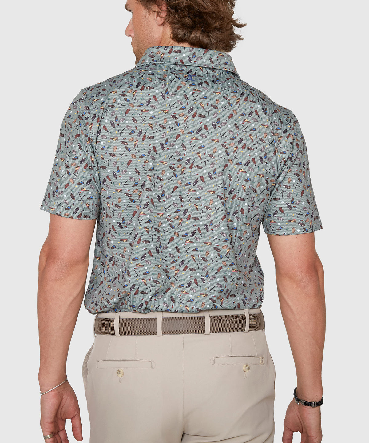 Westport Lifestyle Short Sleeve Golf Print Performance Polo, Men's Big & Tall