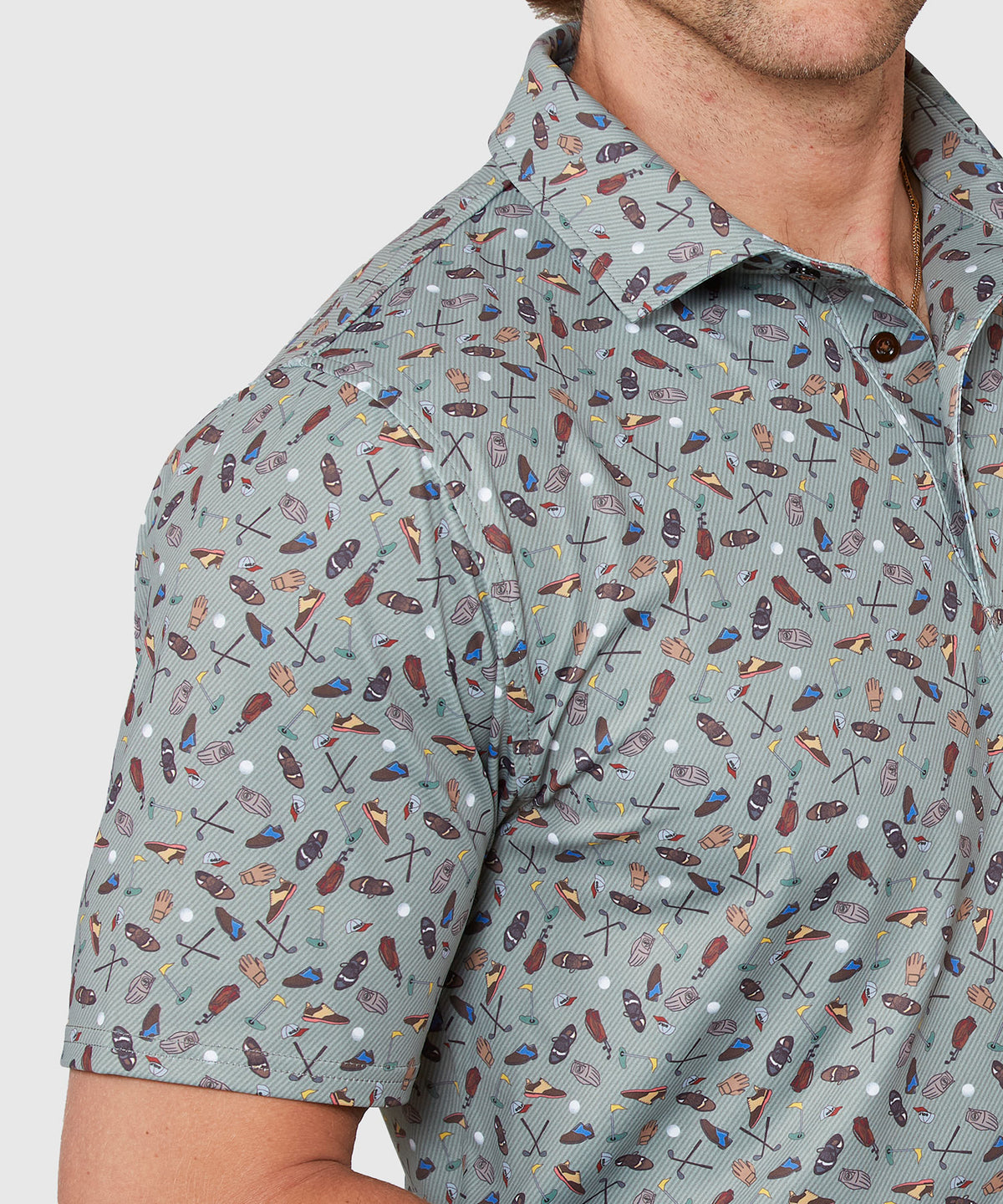 Westport Lifestyle Short Sleeve Golf Print Performance Polo, Men's Big & Tall