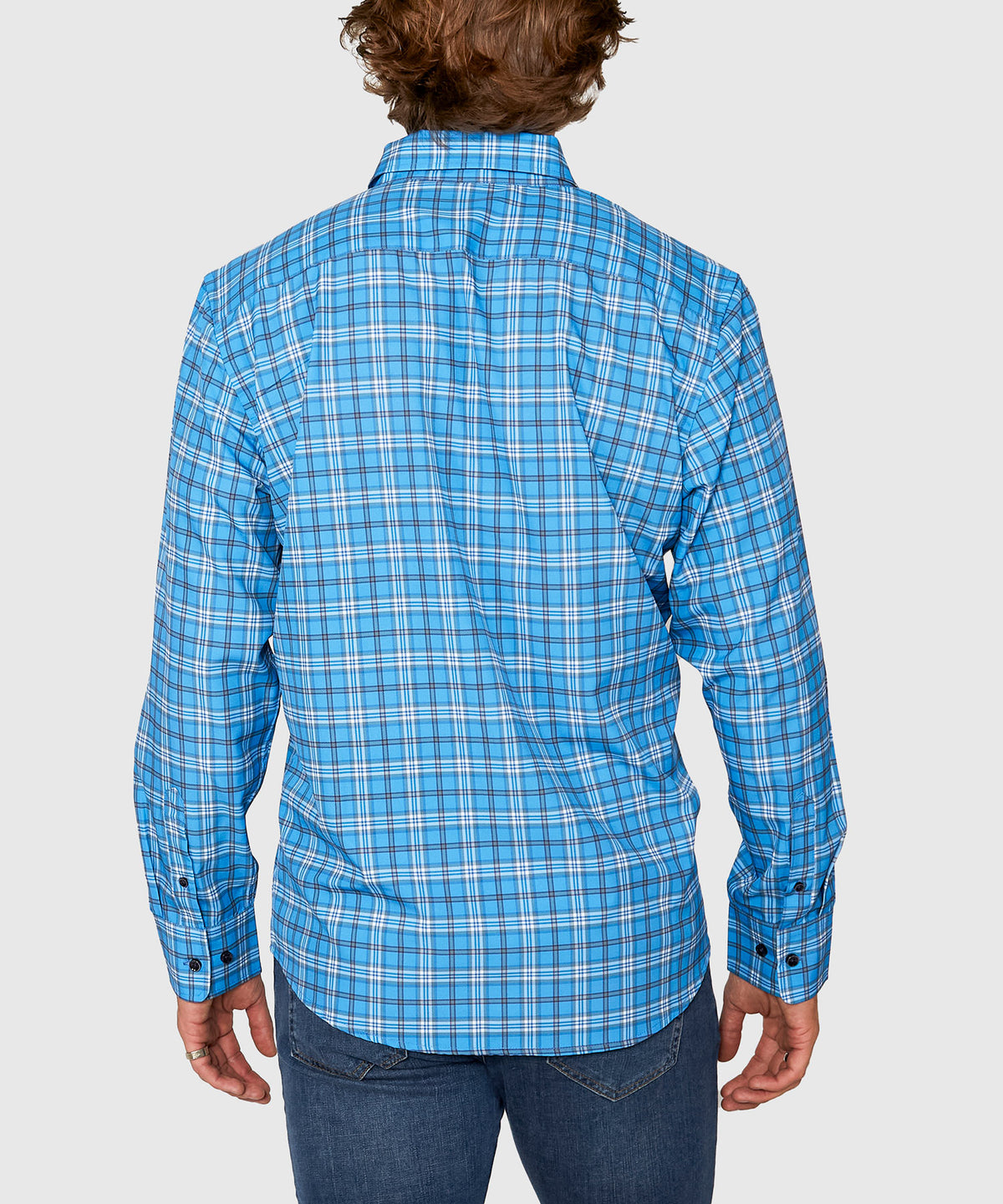 Westport No-Tuck Long Sleeve Button Down Collar Plaid Stretch Performance Sport Shirt, Men's Big & Tall