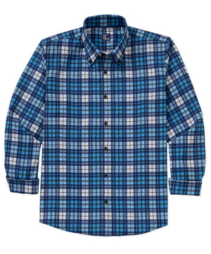 Westport No-Tuck Long Sleeve Button Down Collar Plaid Stretch Performance Sport Shirt