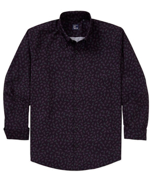 Westport No-Tuck Long Sleeve Button Down Collar Paisley Print Stretch Performance Sport Shirt
