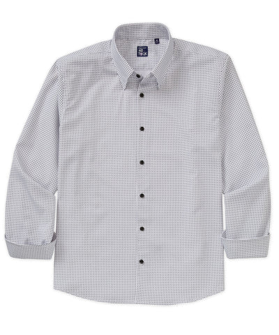 Westport No-Tuck Long Sleeve Button Under Spread Collar Mini Dot Stretch Performance Sport Shirt, Men's Big & Tall