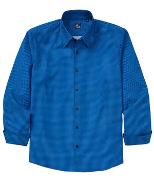 Westport No-Tuck Long Sleeve Button Under Spread Collar Geo Print Stretch Performance Sport Shirt