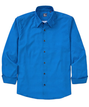 Westport No-Tuck Long Sleeve Button Under Spread Collar Geo Print Stretch Performance Sport Shirt