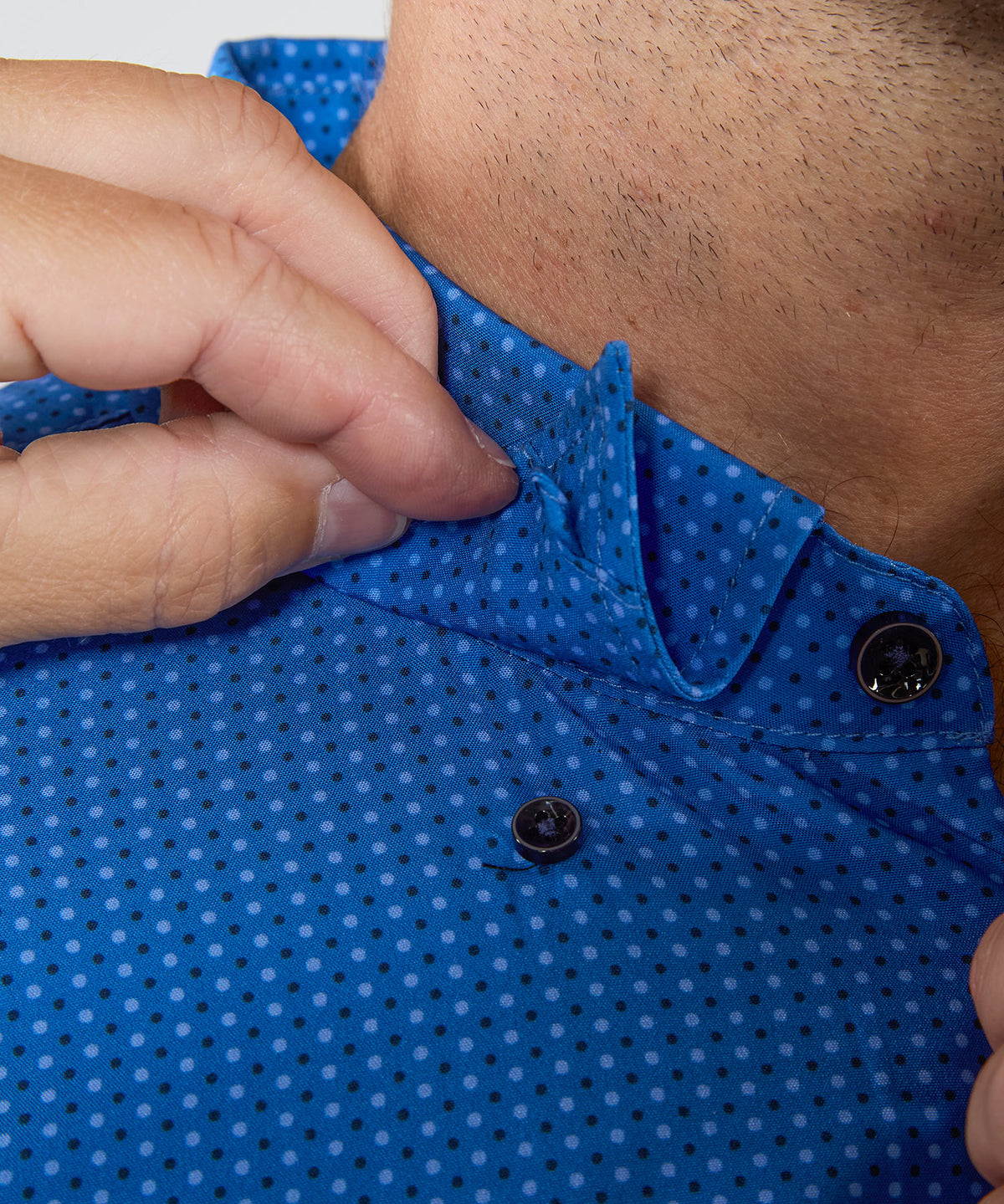 Westport No-Tuck Long Sleeve Button Under Spread Collar Geo Print Stretch Performance Sport Shirt, Men's Big & Tall