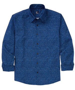 Westport No-Tuck Long Sleeve Button Under Spread Collar Abstract Print Stretch Performance Sport Shirt