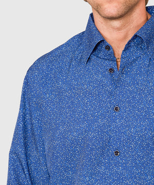 Westport No-Tuck Long Sleeve Button Under Spread Collar Abstract Print Stretch Performance Sport Shirt