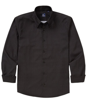 Westport No-Tuck Long Sleeve Button Under Spread Collar Geo Cross Stretch Performance Sport Shirt