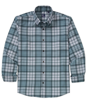 Westport No-Tuck Long Sleeve Button Down Collar Plaid Stretch Performance Sport Shirt