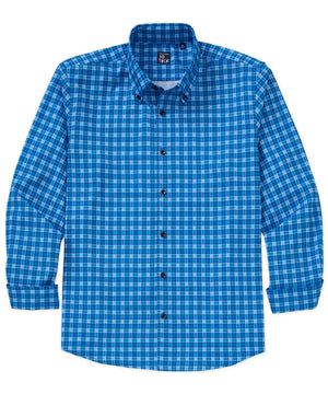 Westport No-Tuck Long Sleeve Button Down Collar Plaid Stretch Performance Sport Shirt