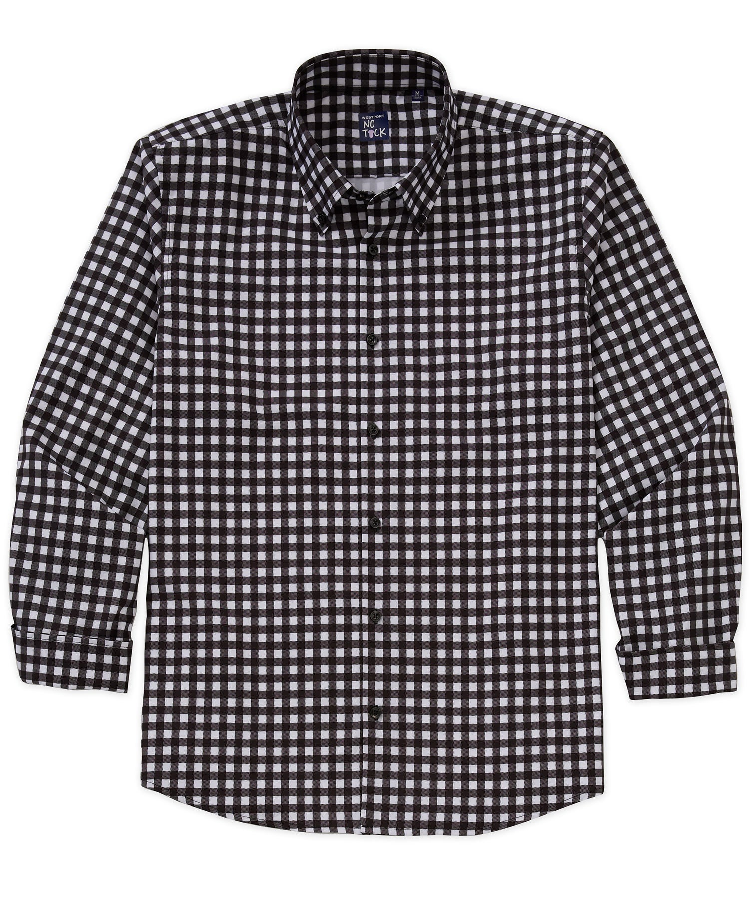 Westport No-Tuck Long Sleeve Button Down Collar Gingham Stretch Performance Sport Shirt