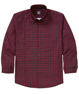 Westport No-Tuck Long Sleeve Button Down Collar Gingham Stretch Performance Sport Shirt