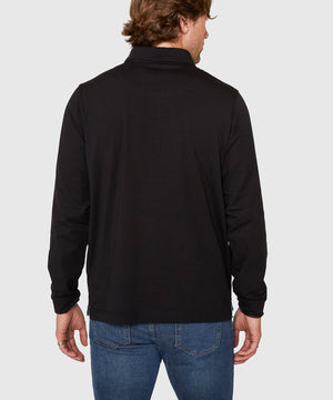 Westport No-Tuck Long Sleeve Stretch Cotton Rich Contrast Trim Placket Polo