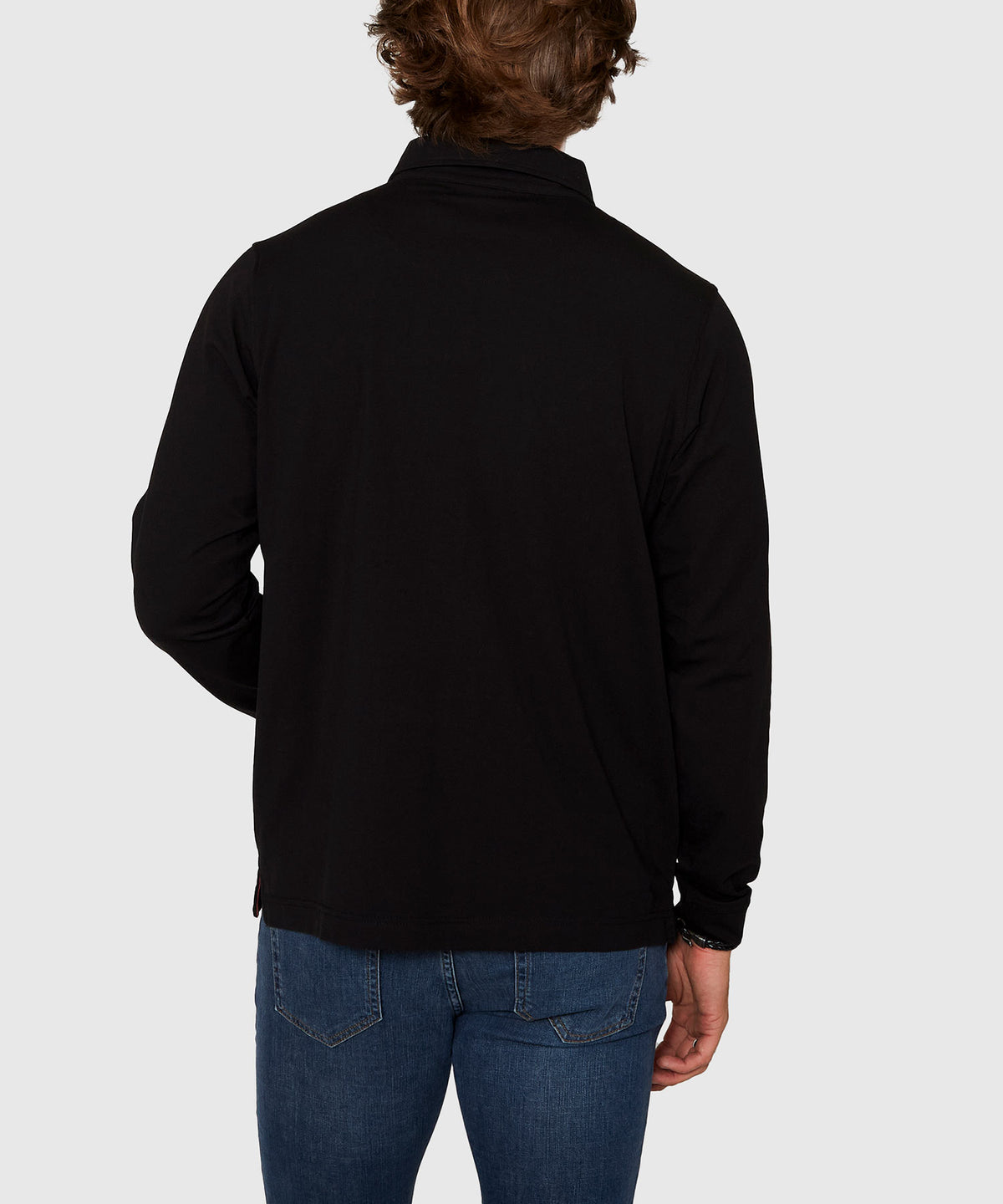 Westport No-Tuck Long Sleeve Stretch Cotton Rich Contrast Trim Placket Polo, Men's Big & Tall