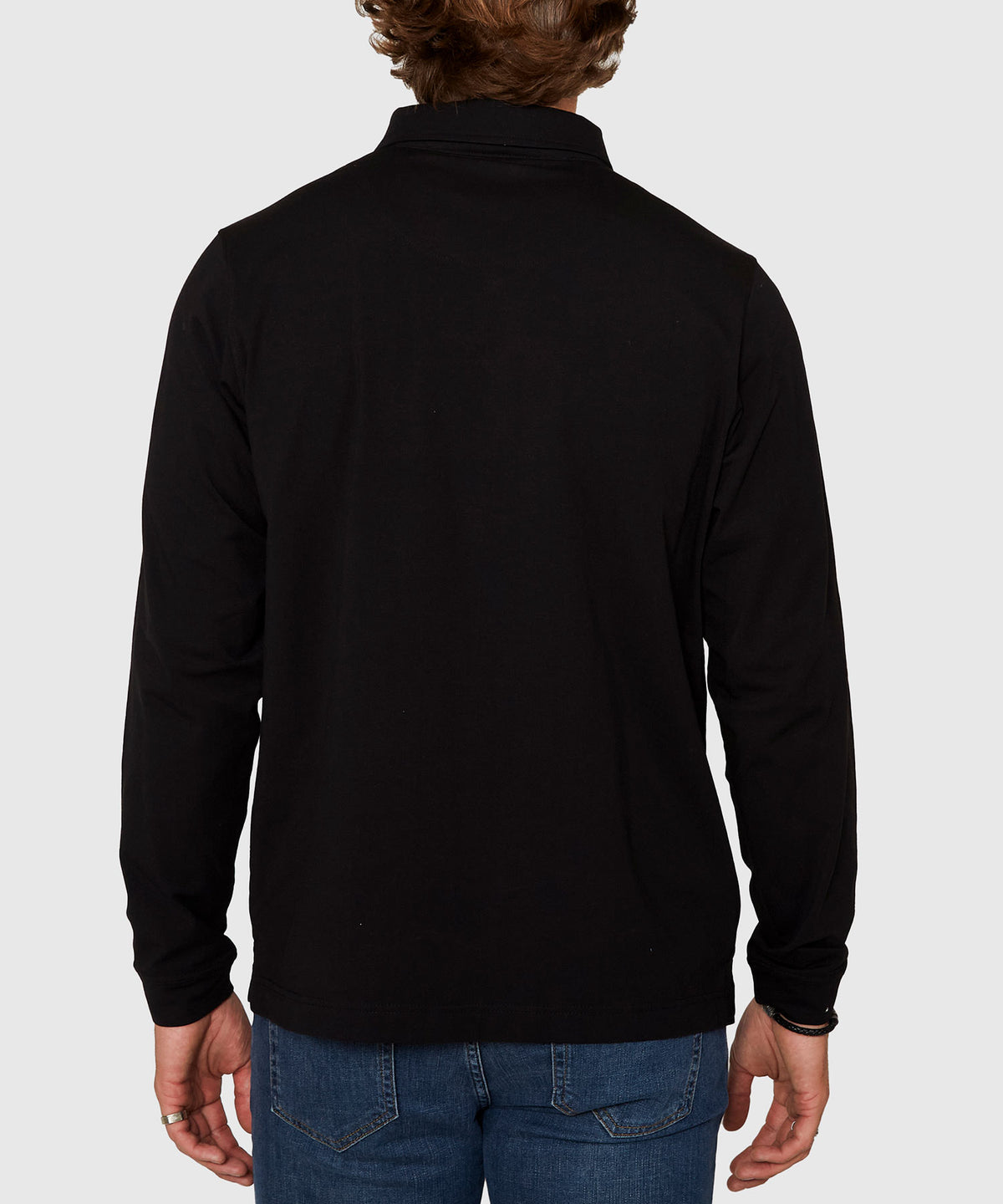 Westport No-Tuck Long Sleeve Stretch Cotton Rich Contrast Trim Placket Polo, Men's Big & Tall