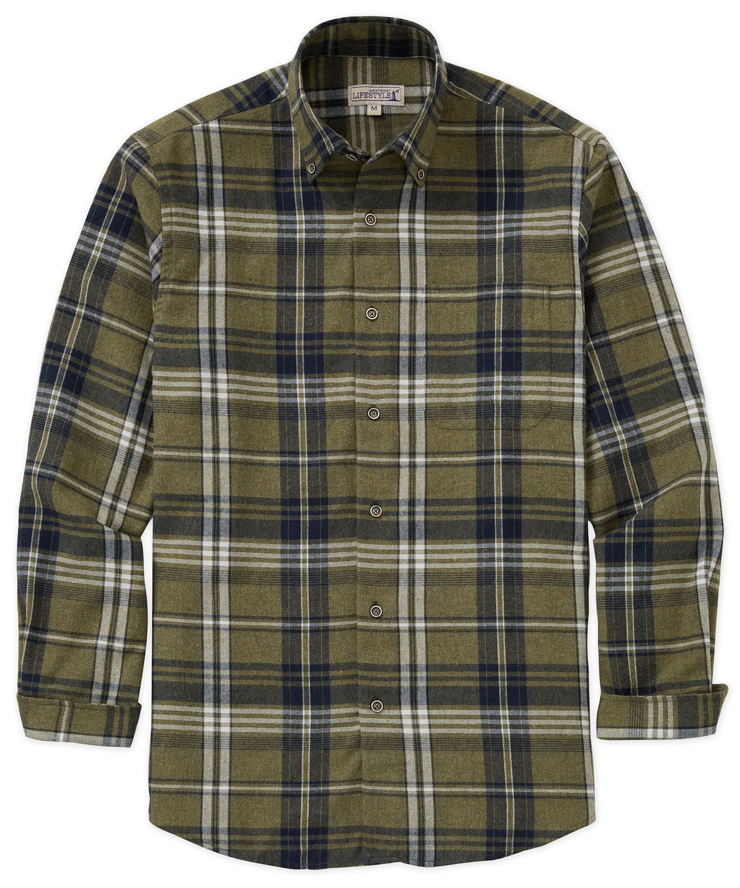 Westport Lifestyle Long Sleeve Button Down Collar Flannel Sport Shirt