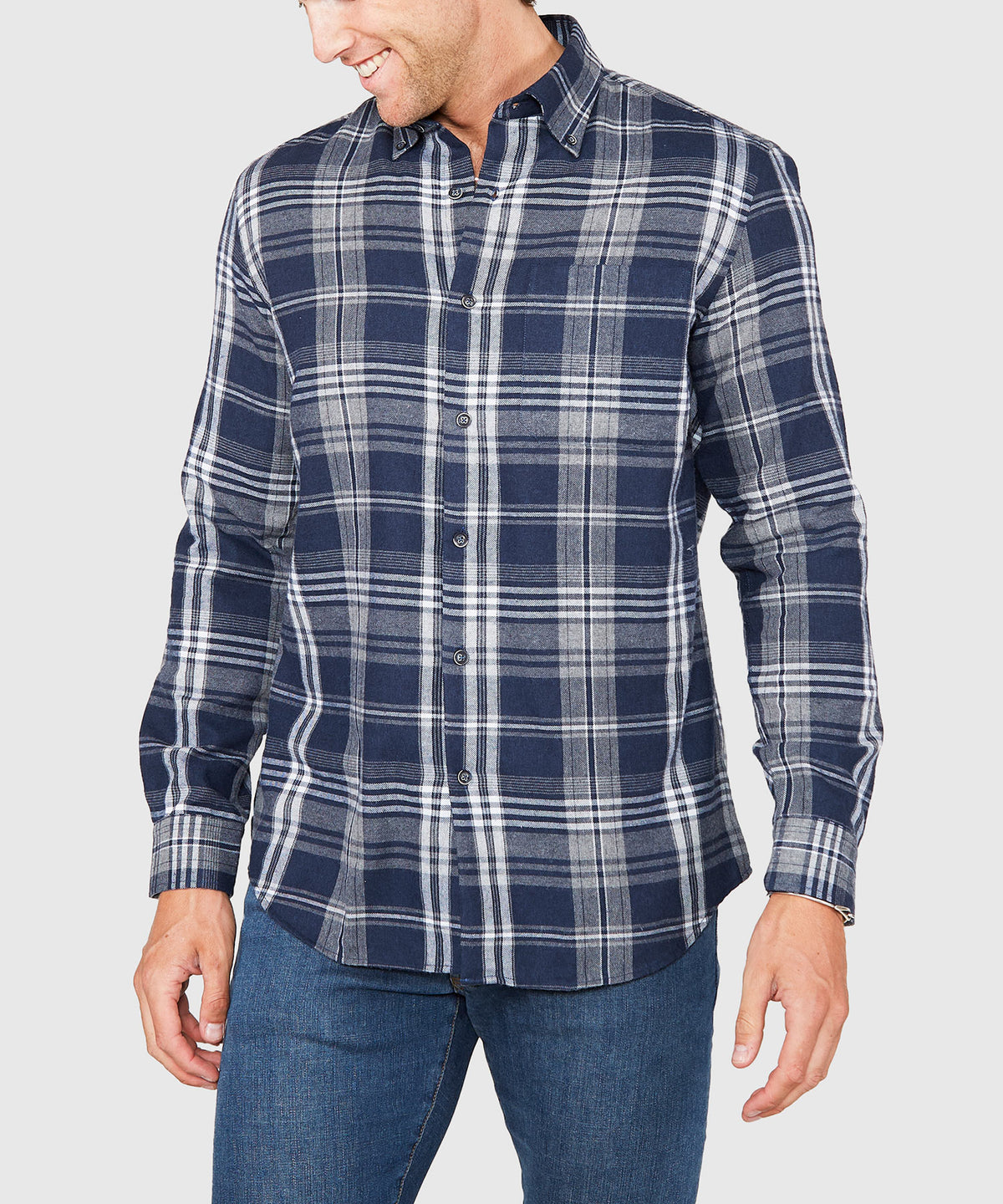 Westport Lifestyle Long Sleeve Button Down Collar Flannel Sport Shirt, Men's Big & Tall