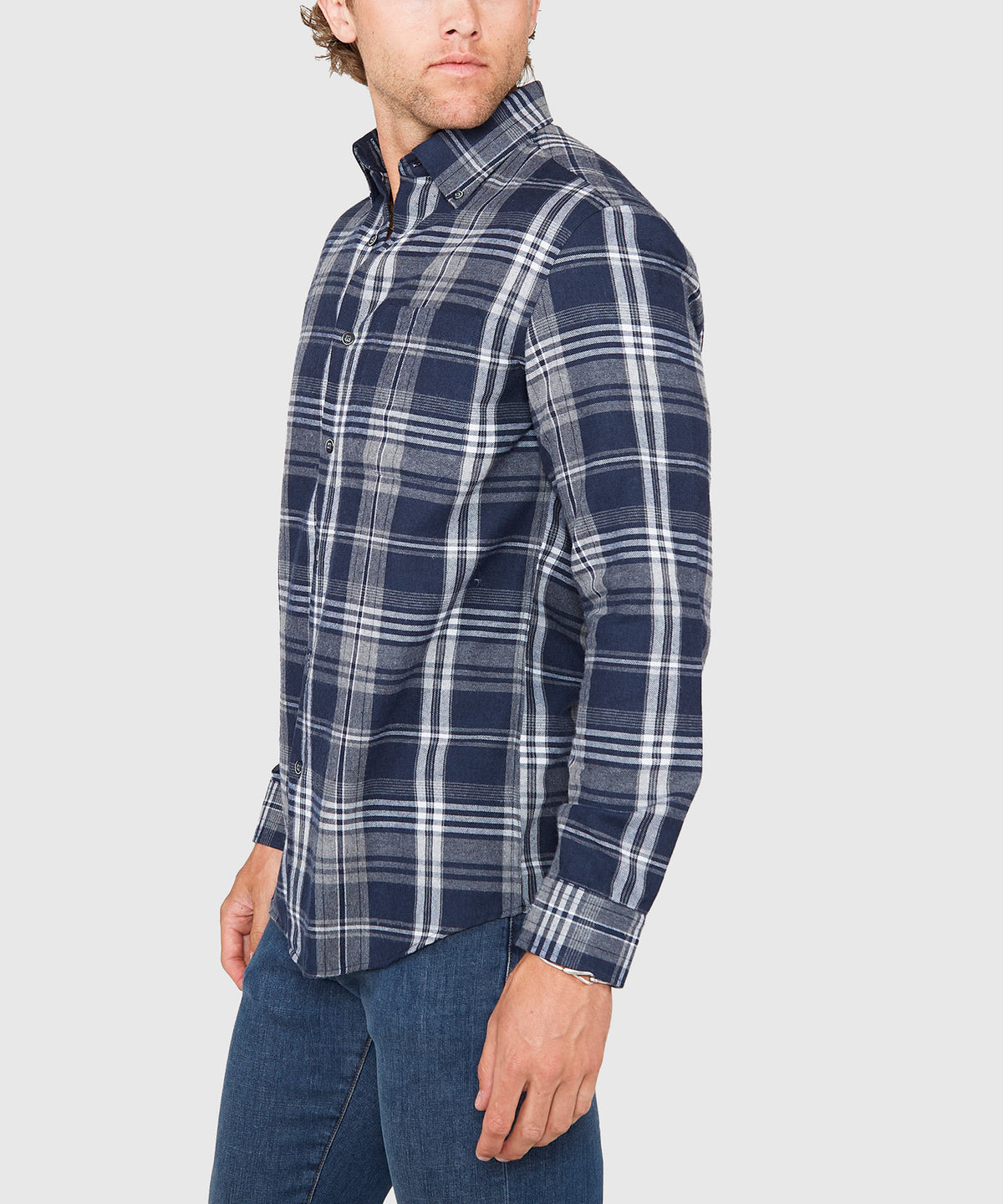 Westport Lifestyle Long Sleeve Button Down Collar Flannel Sport Shirt, Men's Big & Tall