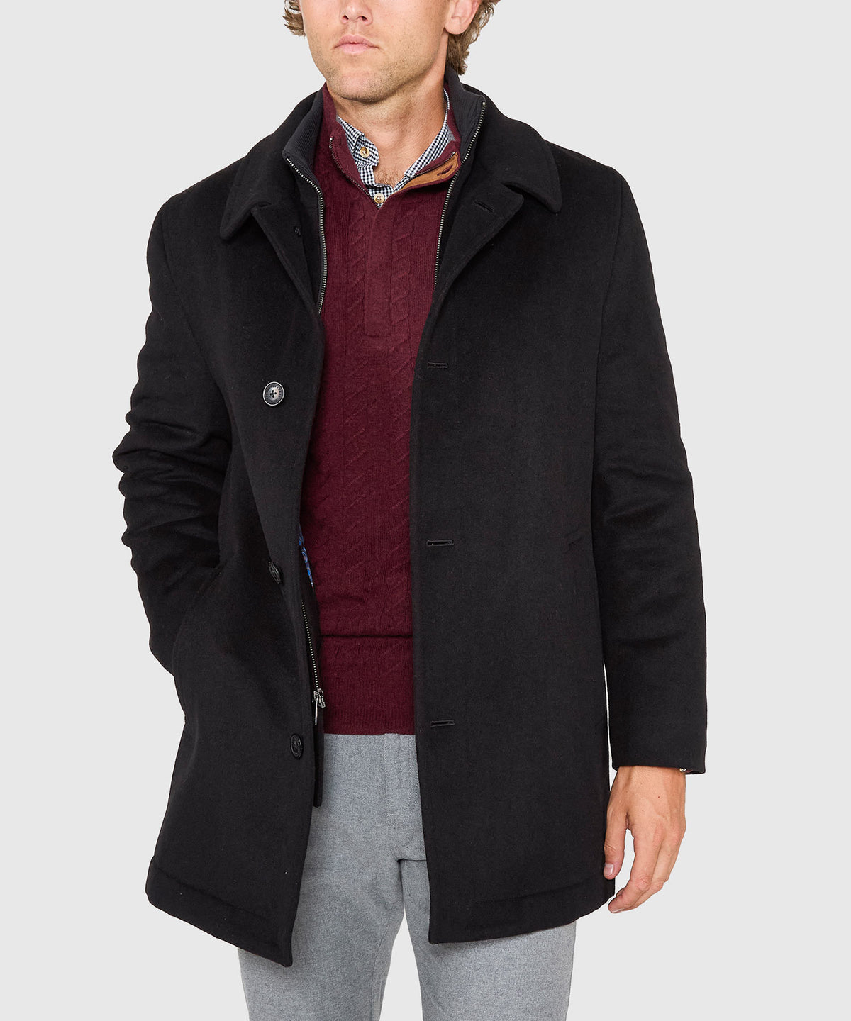 Hart Schaffner Marx Wool Blend Bibbed Coat, Men's Big & Tall