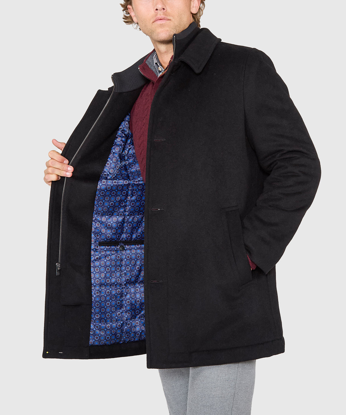 Hart Schaffner Marx Wool Blend Bibbed Coat, Men's Big & Tall