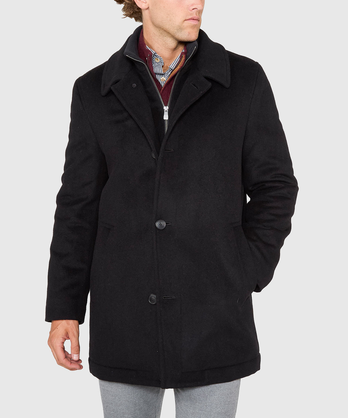 Hart Schaffner Marx Wool Blend Bibbed Coat, Men's Big & Tall