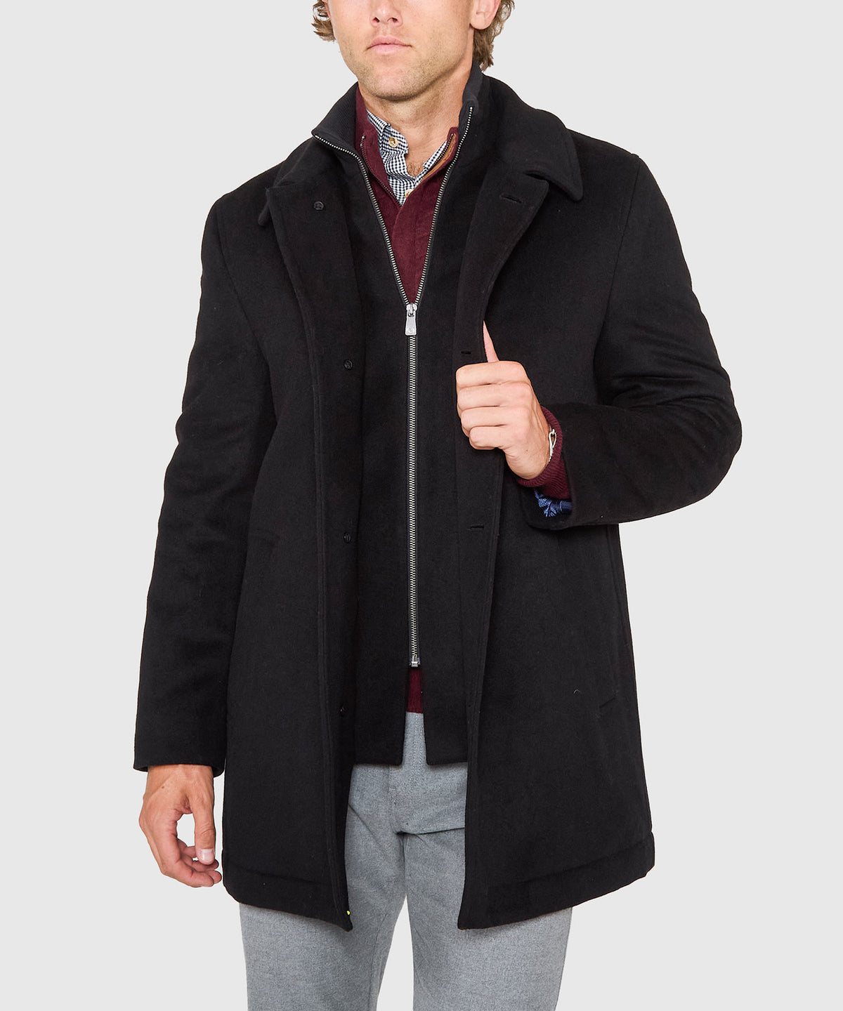 Hart Schaffner Marx Wool Blend Bibbed Coat, Men's Big & Tall