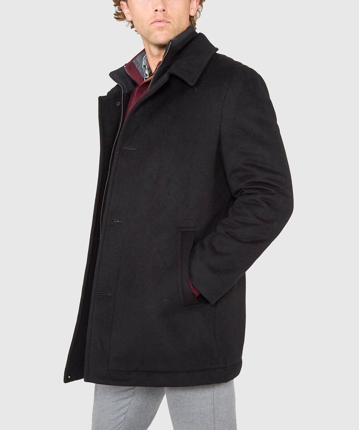Hart Schaffner Marx Wool Blend Bibbed Coat, Men's Big & Tall