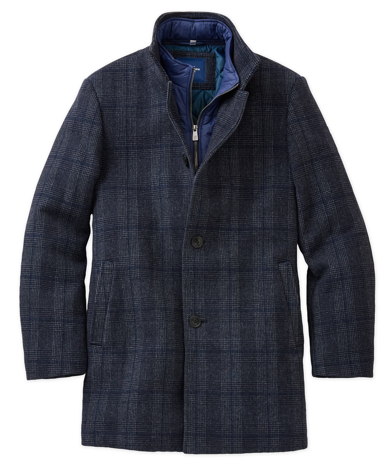 Hart Schaffner Marx Big & Tall Removable Bib Plaid Wool Jacket