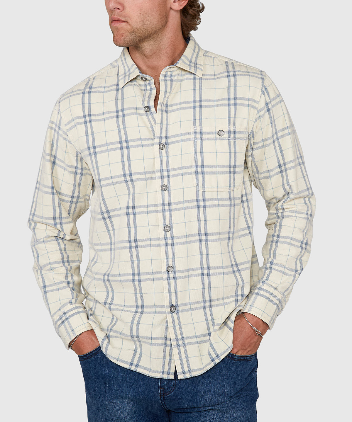 Tommy Bahama Long Sleeve Coastline Cord Indio Plaid Sport Shirt, Men's Big & Tall