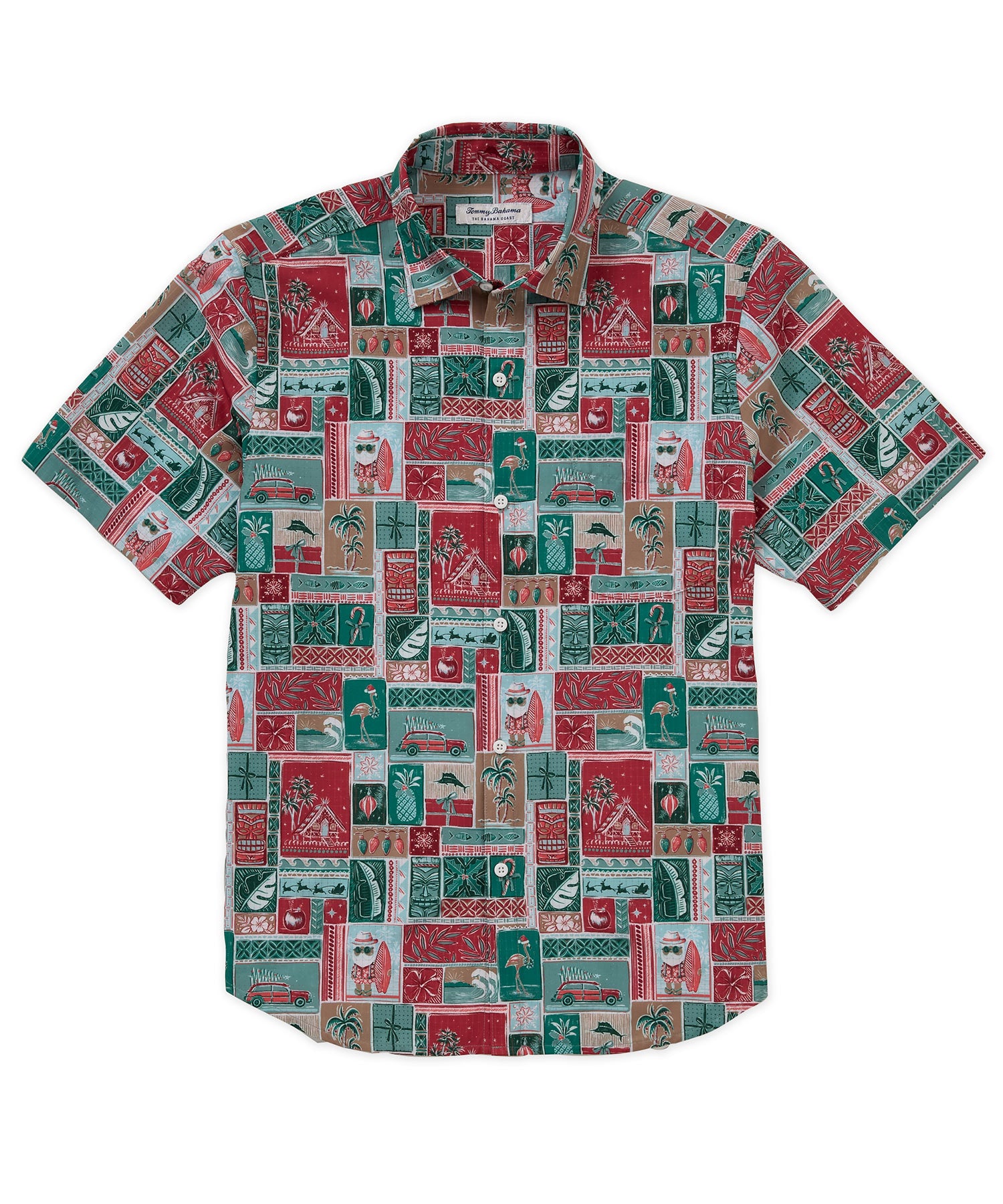 Tommy Bahama Short Sleeve Bahama Coast Gift Wrap Sport Shirt, Men's Big & Tall